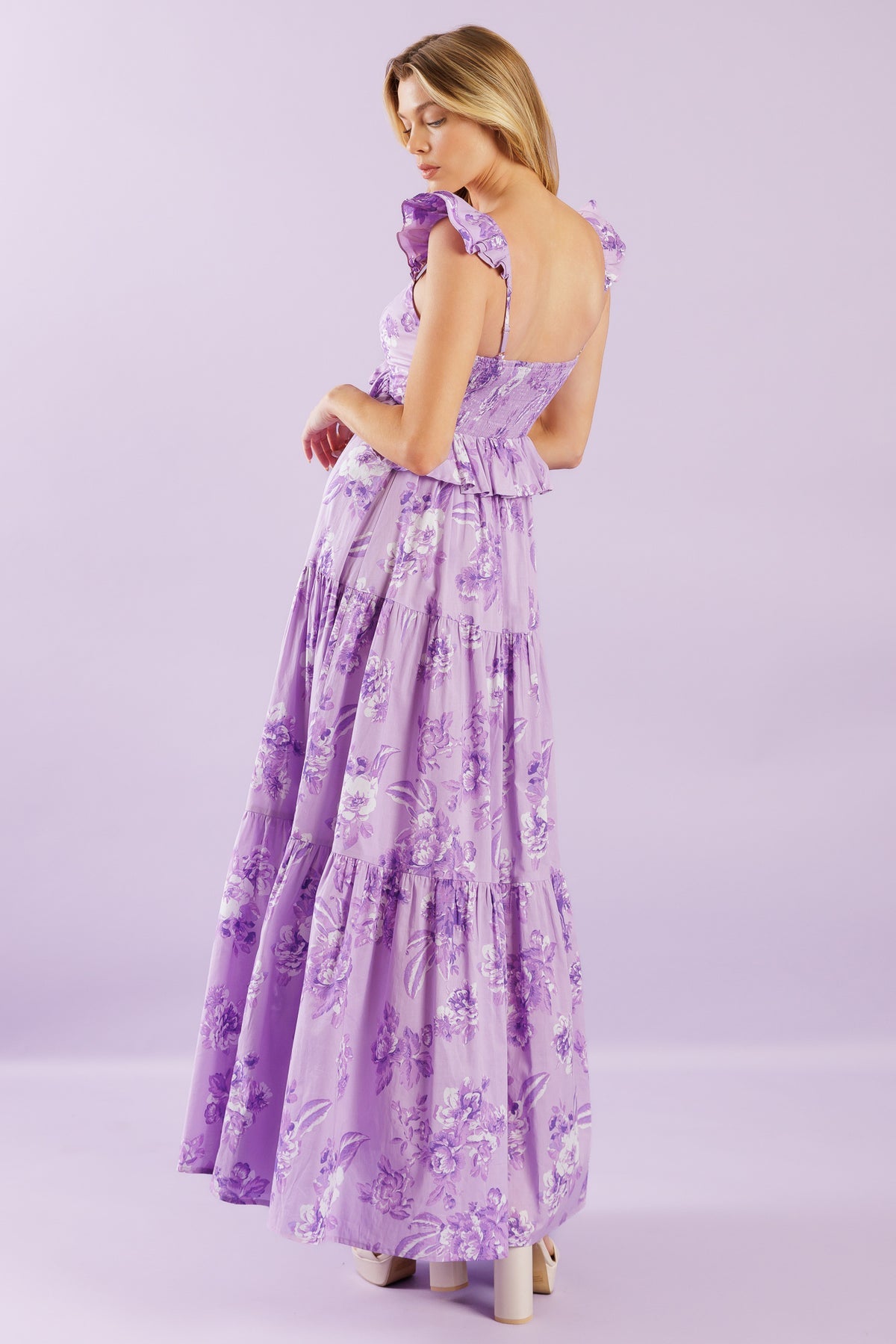 Formal Dresses Ruffle Long Formal A Line Evening Dress Flying Tomato ID21908 Lavender