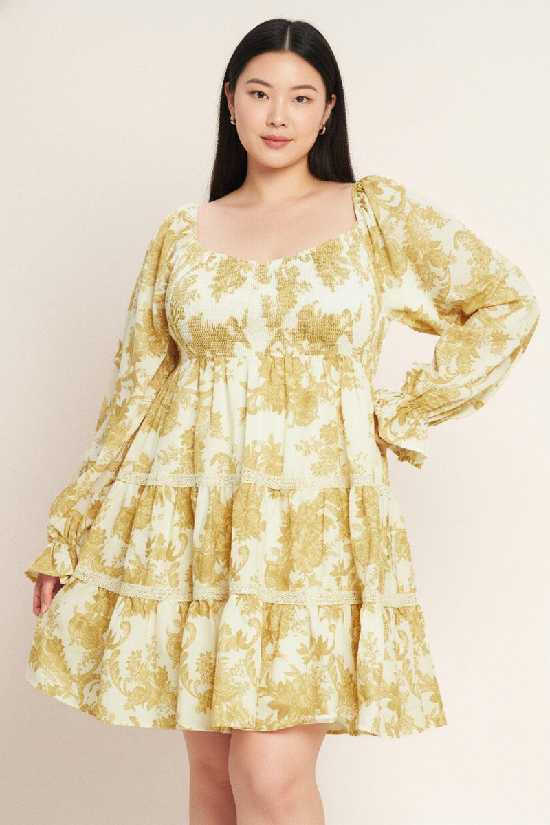 Square Neck Mini Chiffon Wedding Guest Fit & Flare Dress Flying Tomato ID21919