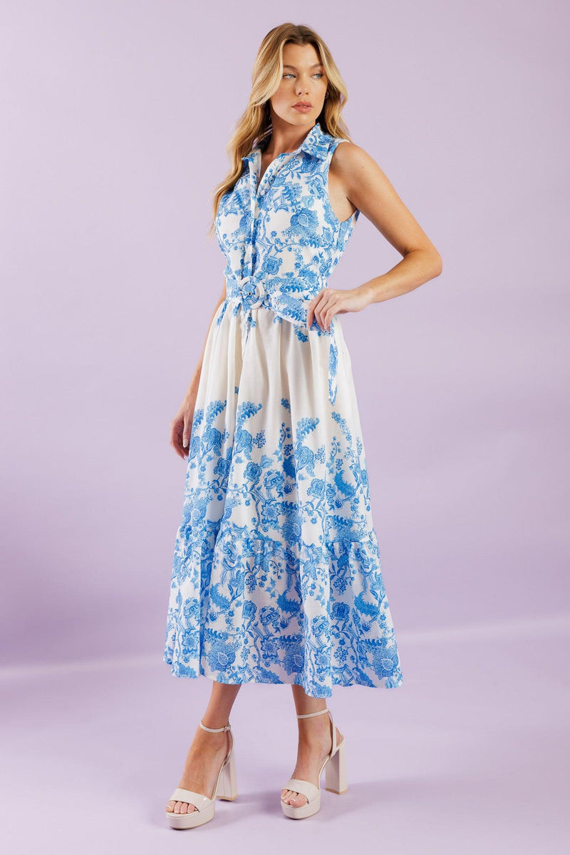 V-Neck Midi Crepe Wedding Guest Fit & Flare Flying Tomato ID22077