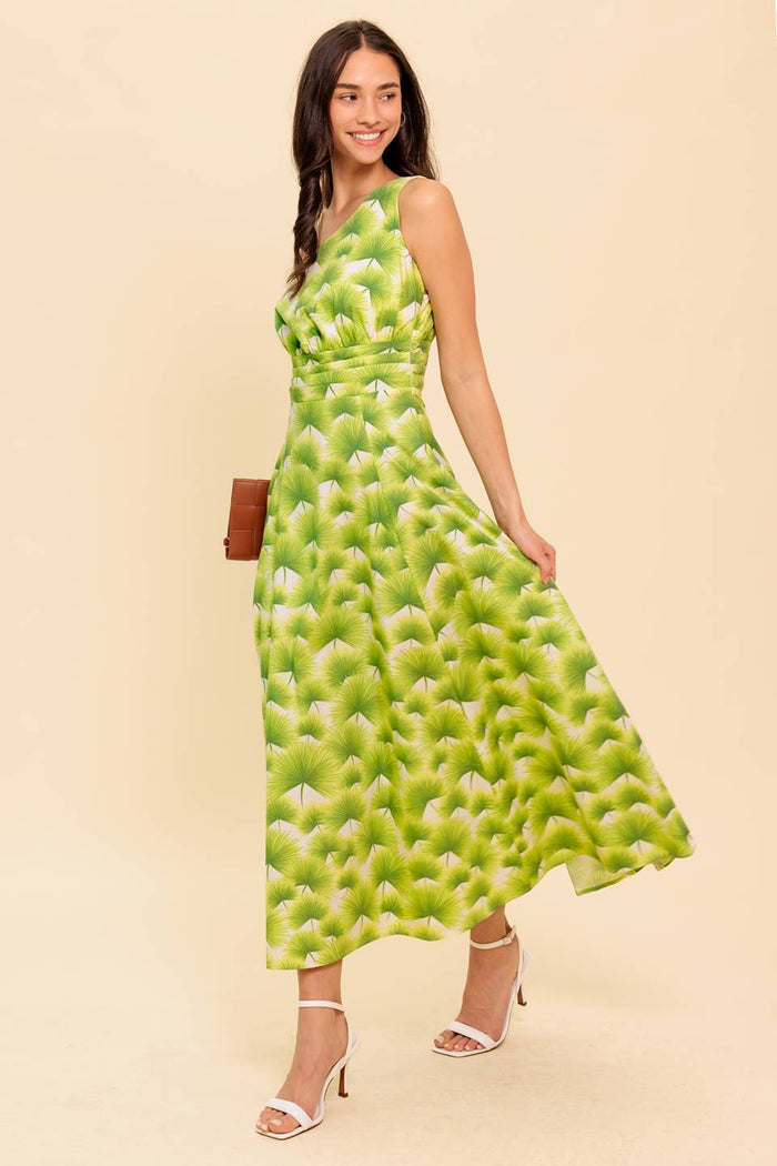Cocktail Dresses Tea Length A Line Print Cocktail Dress Flying Tomato ID22146 Ivory Green