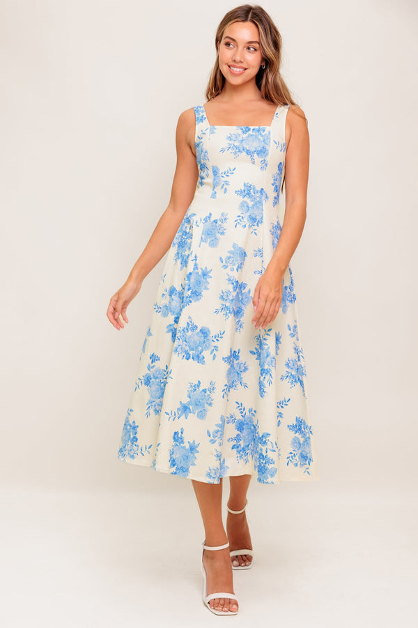 Midi Floral Print Short A Line Wedding Dress Flying Tomato ID22343