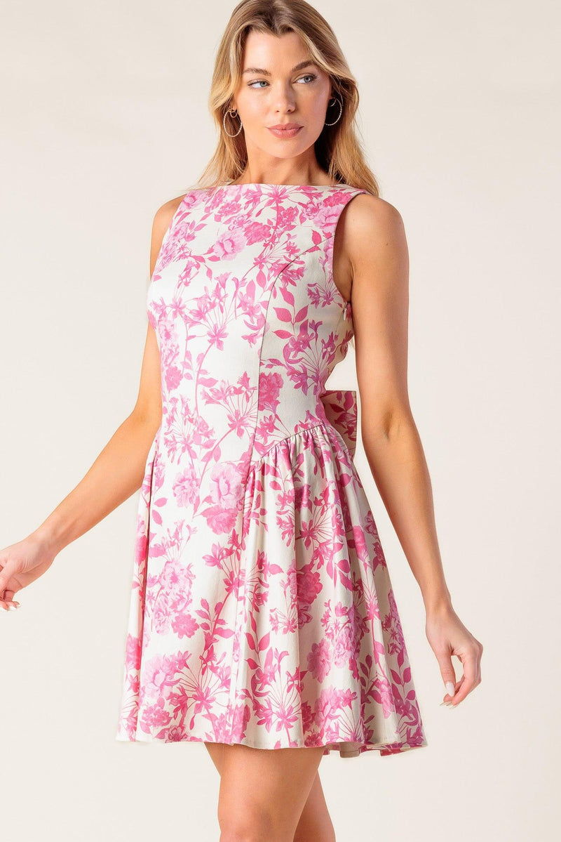 Bateau Mini Mikado Cocktail Fit & Flare Dress Flying Tomato ID22379