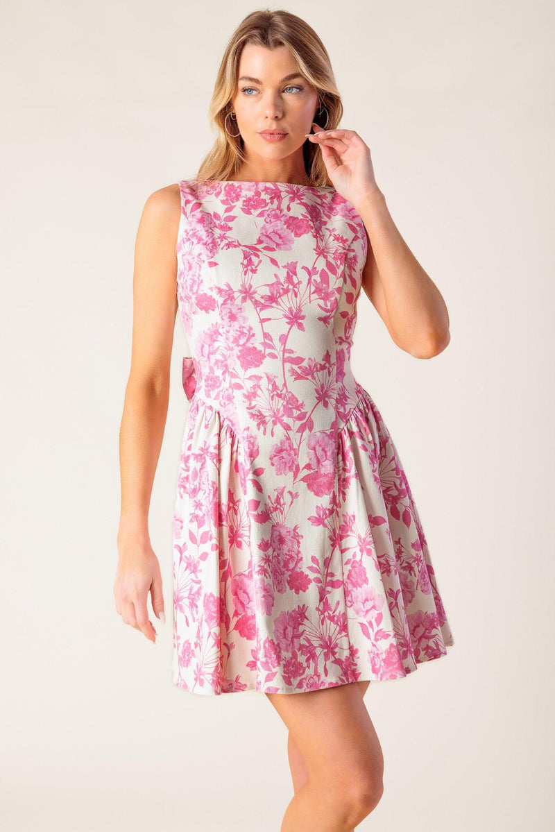 Bateau Mini Mikado Cocktail Fit & Flare Dress Flying Tomato ID22379
