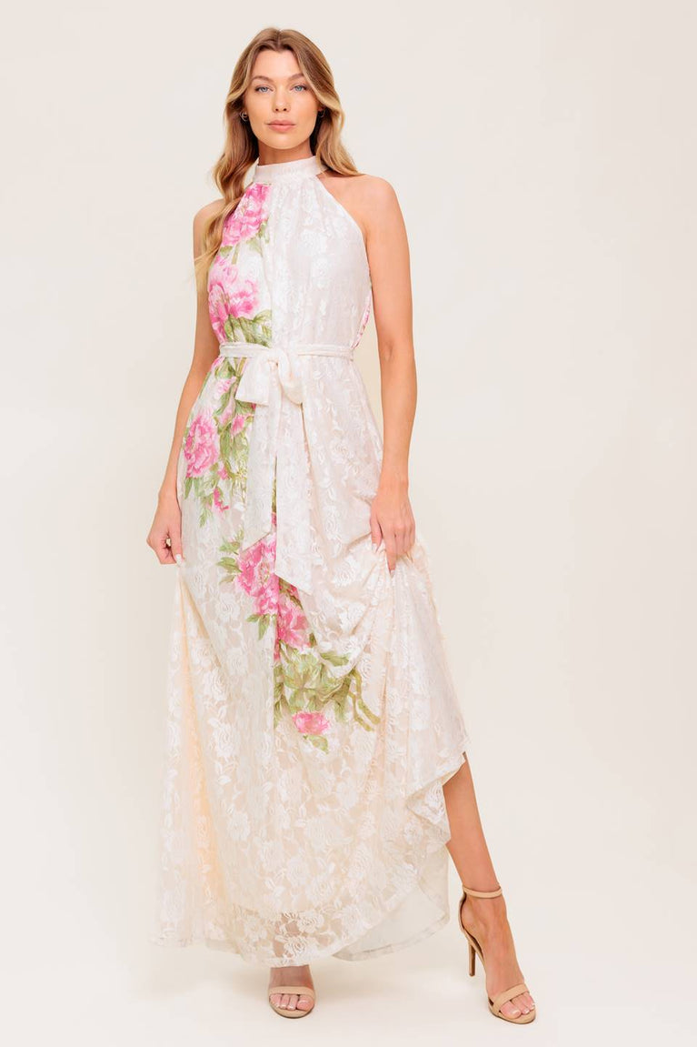 Cocktail Dresses Short Lace Print Tea Length Cocktail Dress Flying Tomato ID22388 Ivory