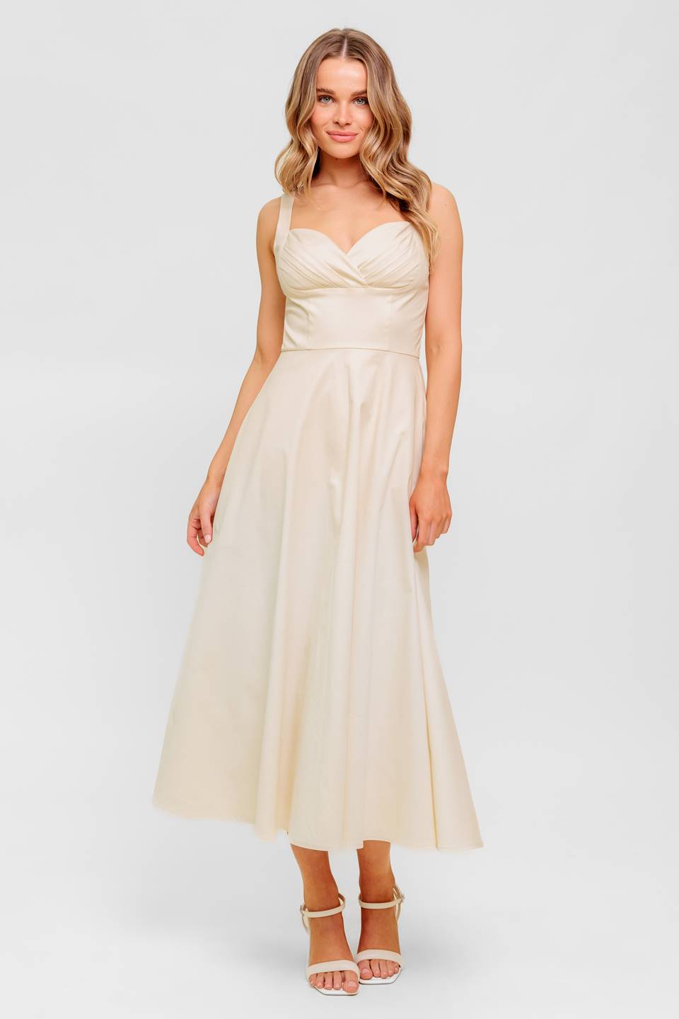 Cocktail Dresses A Line Tea Length Cocktail Dress Flying Tomato ID22546 Cream