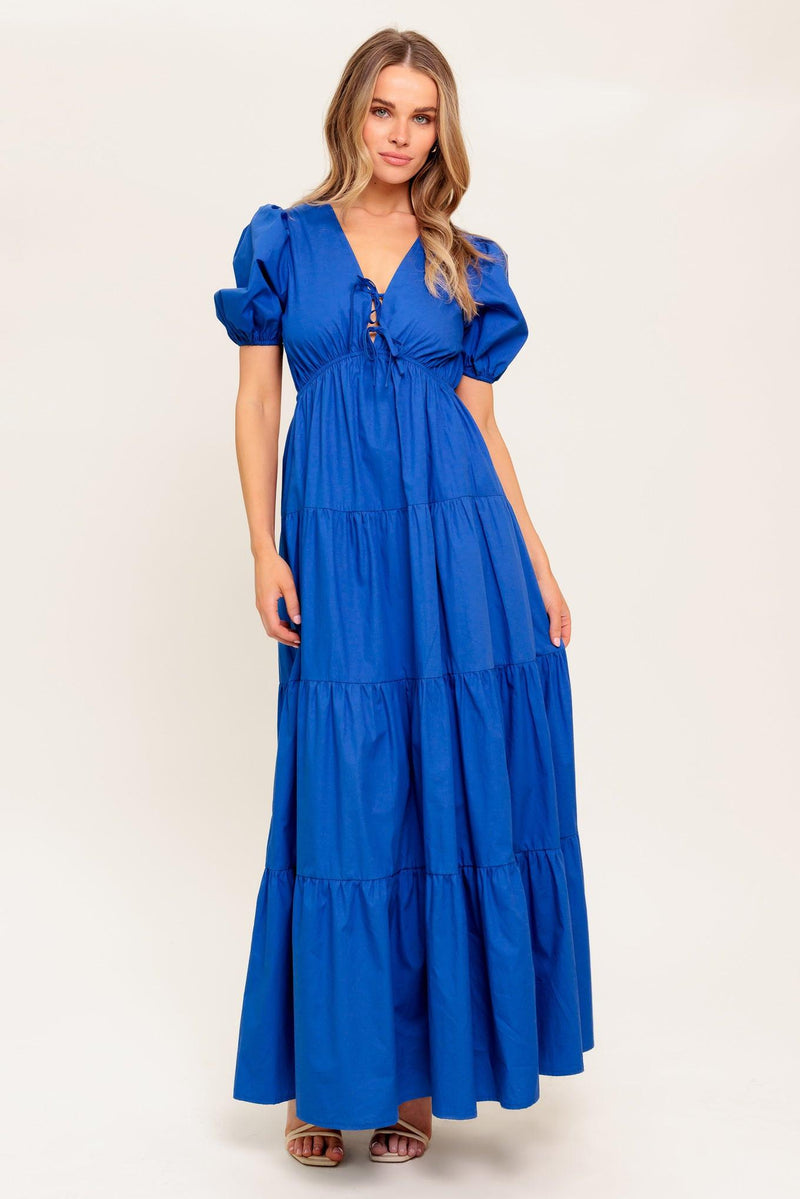 V-Neck High-Low Crepe Wedding Guest A-Line Dress Flying Tomato ID22573