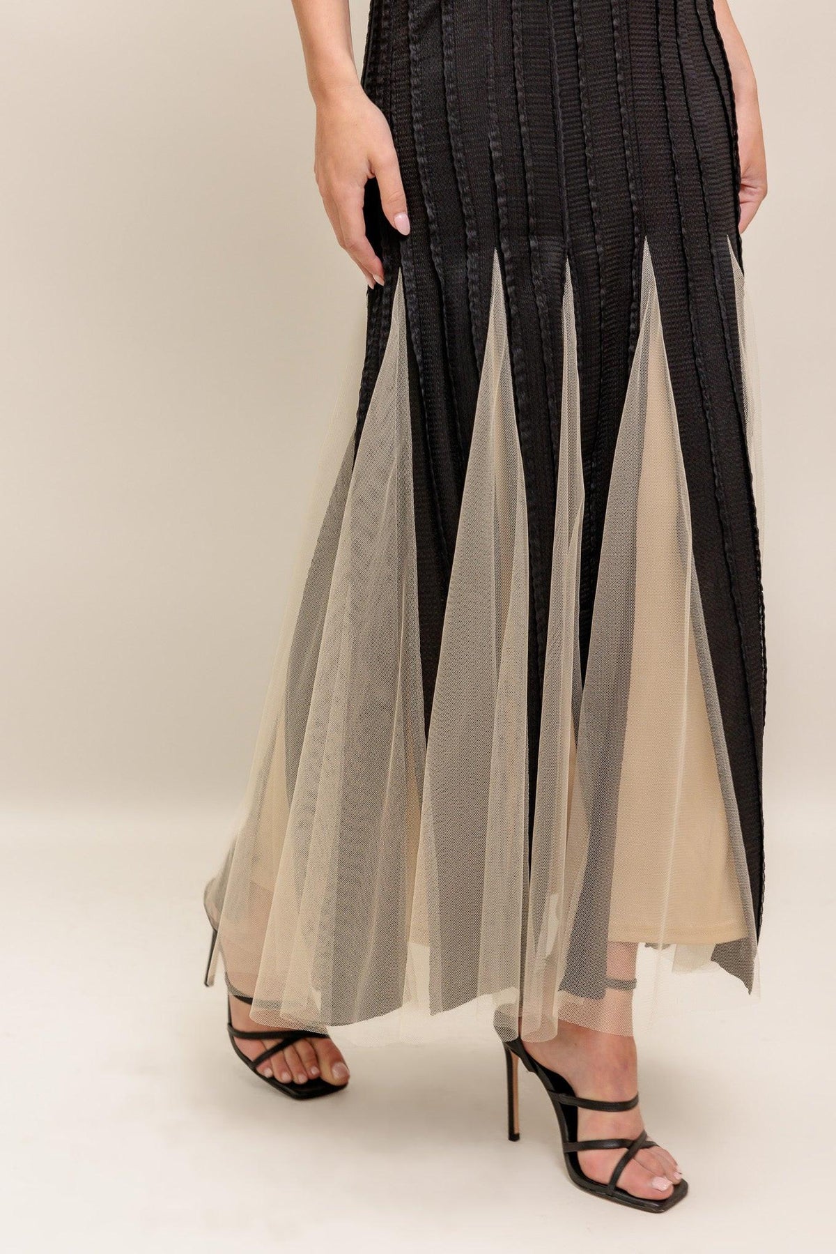 Crew/High-Neck Floor-Length Tulle Formal Sheath Flying Tomato ID22615