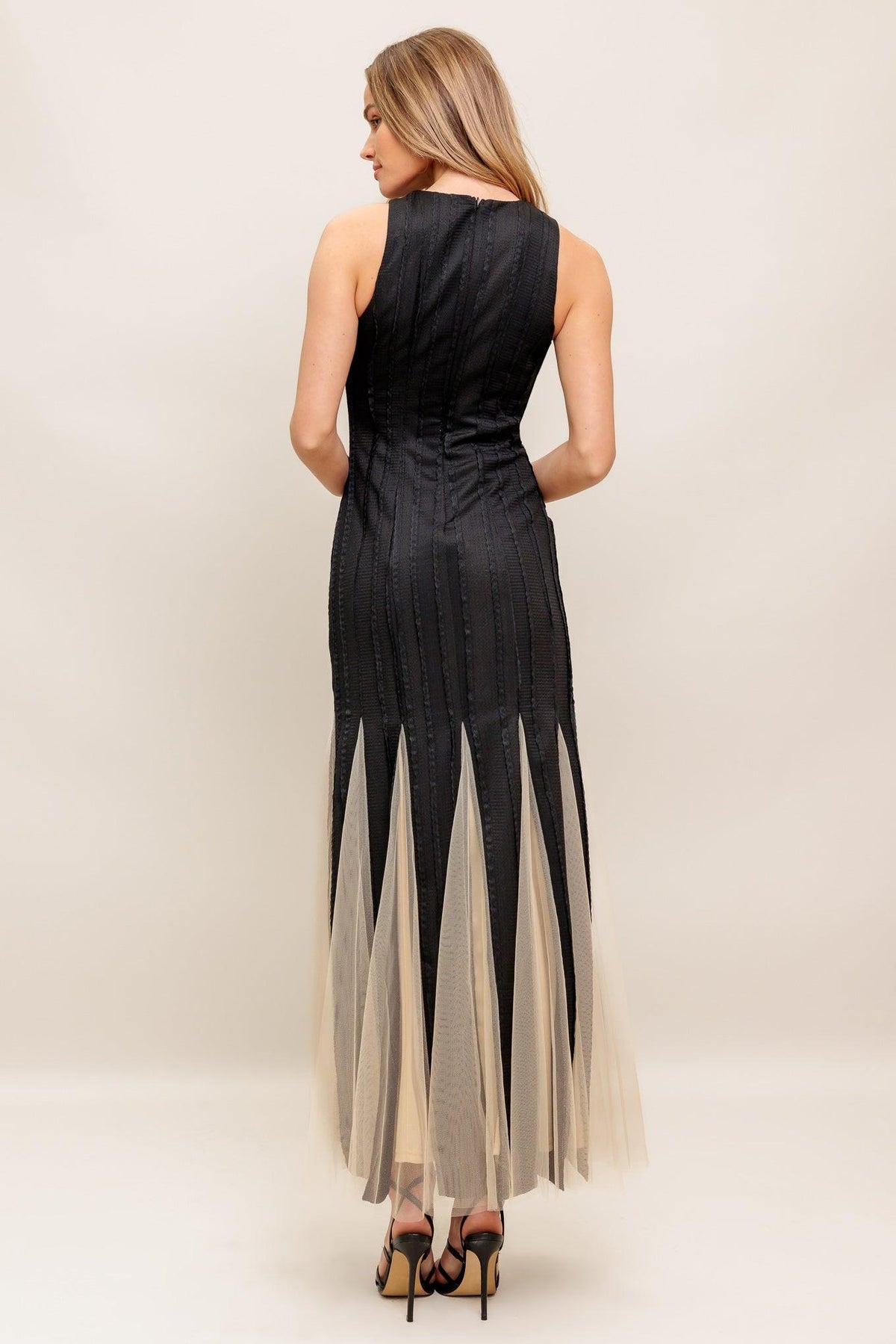 Crew/High-Neck Floor-Length Tulle Formal Sheath Flying Tomato ID22615
