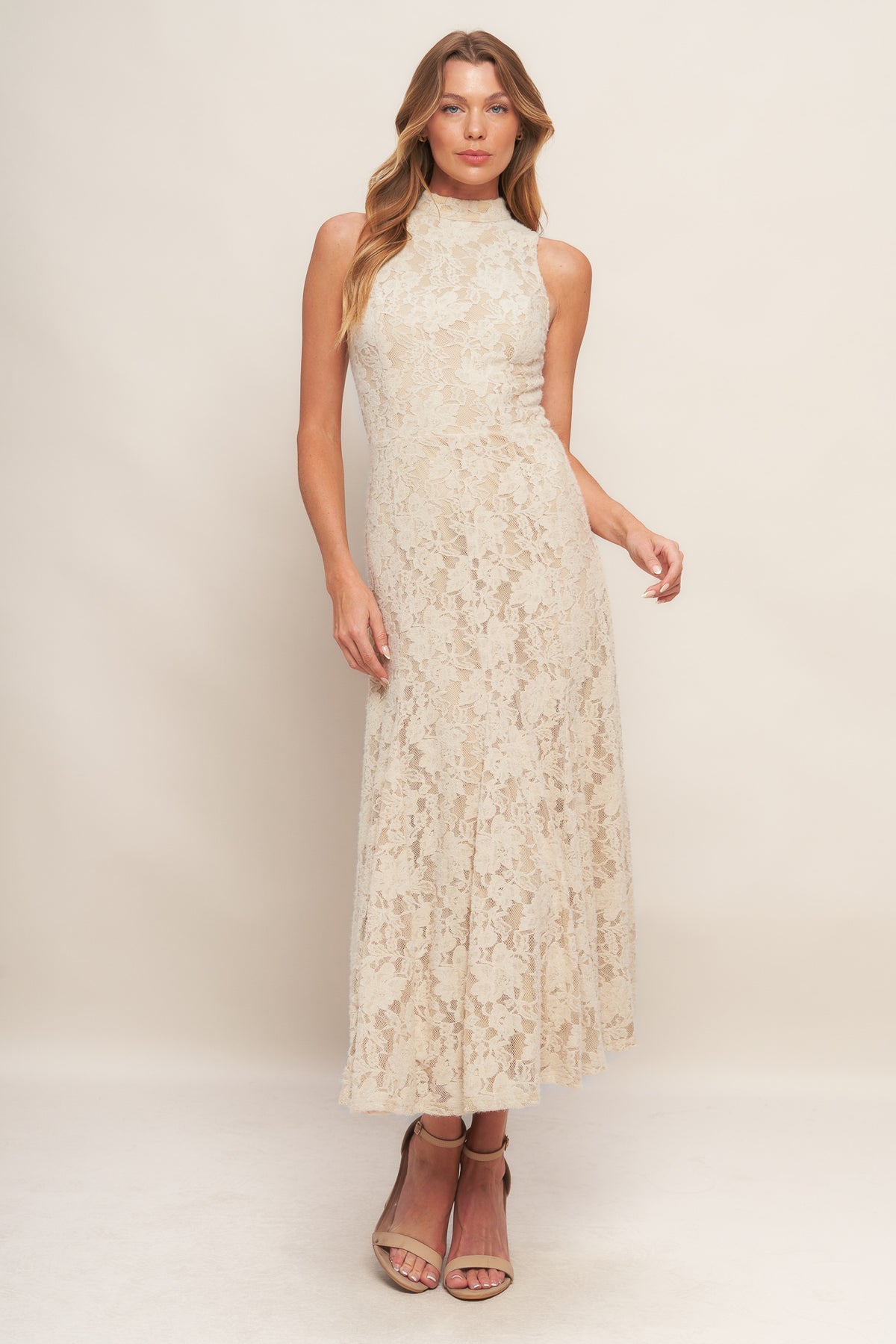 Tea Length Floral Lace Cocktail Dress Flying Tomato ID22659 – The