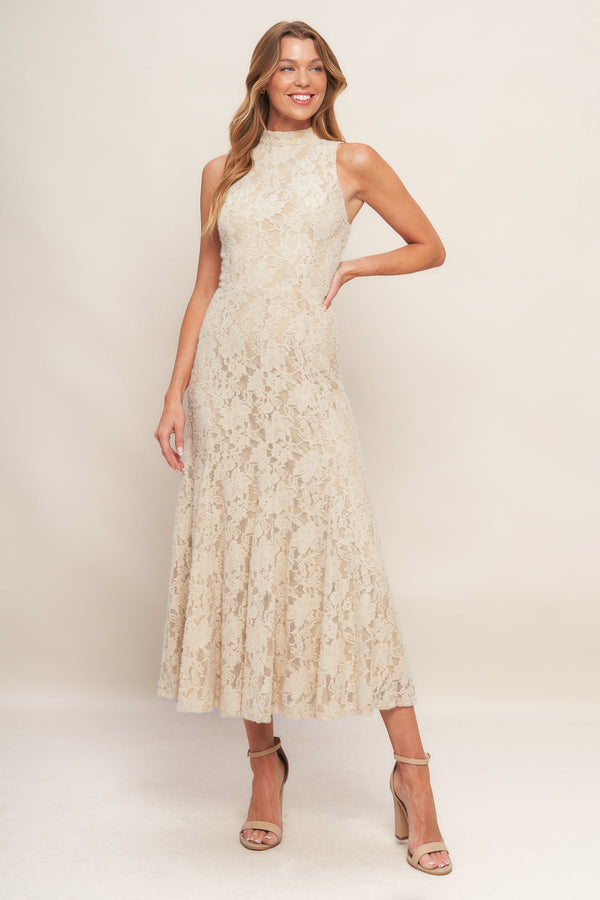 Tea Length Floral Lace Cocktail Dress Flying Tomato ID22659 – The Dress Outlet