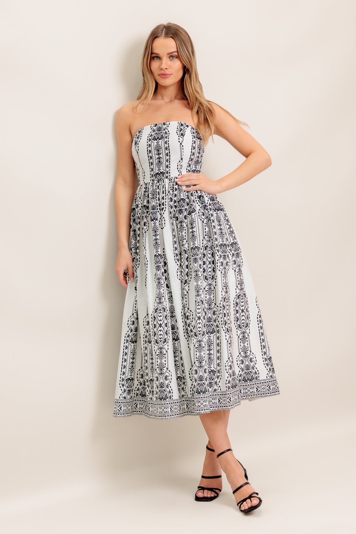 Cocktail Dresses Print Tea Length Short A Line Cocktail Dress Flying Tomato ID22726 White