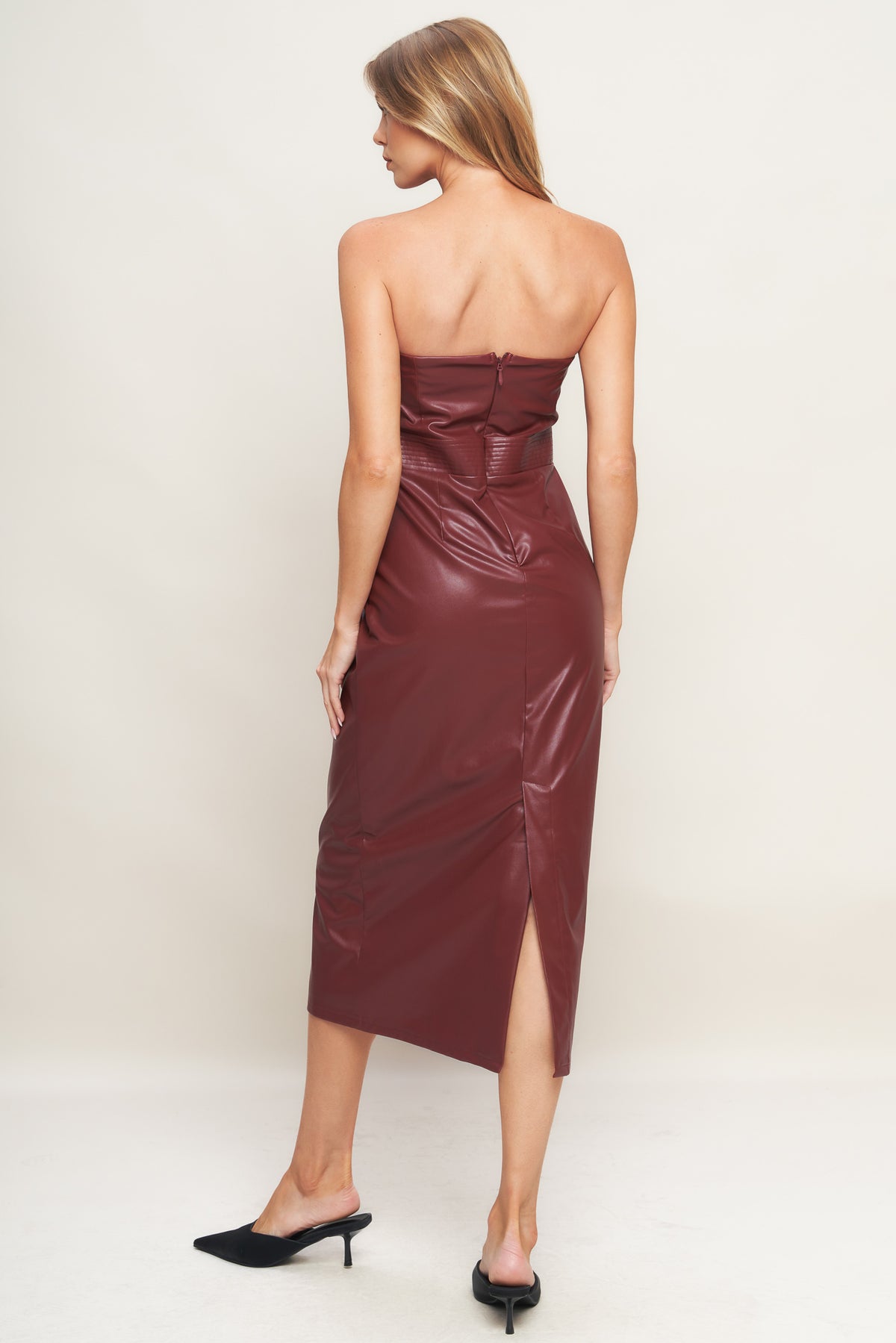 Cocktail Dresses Fitted Midi Short Cocktail Dress Flying Tomato ID22740 Burgundy