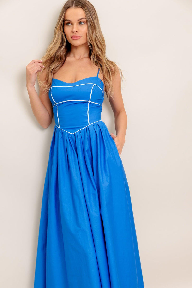 Sweetheart Midi Crepe Formal A-Line Dress Flying Tomato ID22803