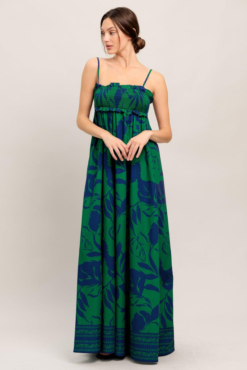 Square Neck Floor-Length Crepe Formal Empire Waist Dress Flying Tomato ID22848