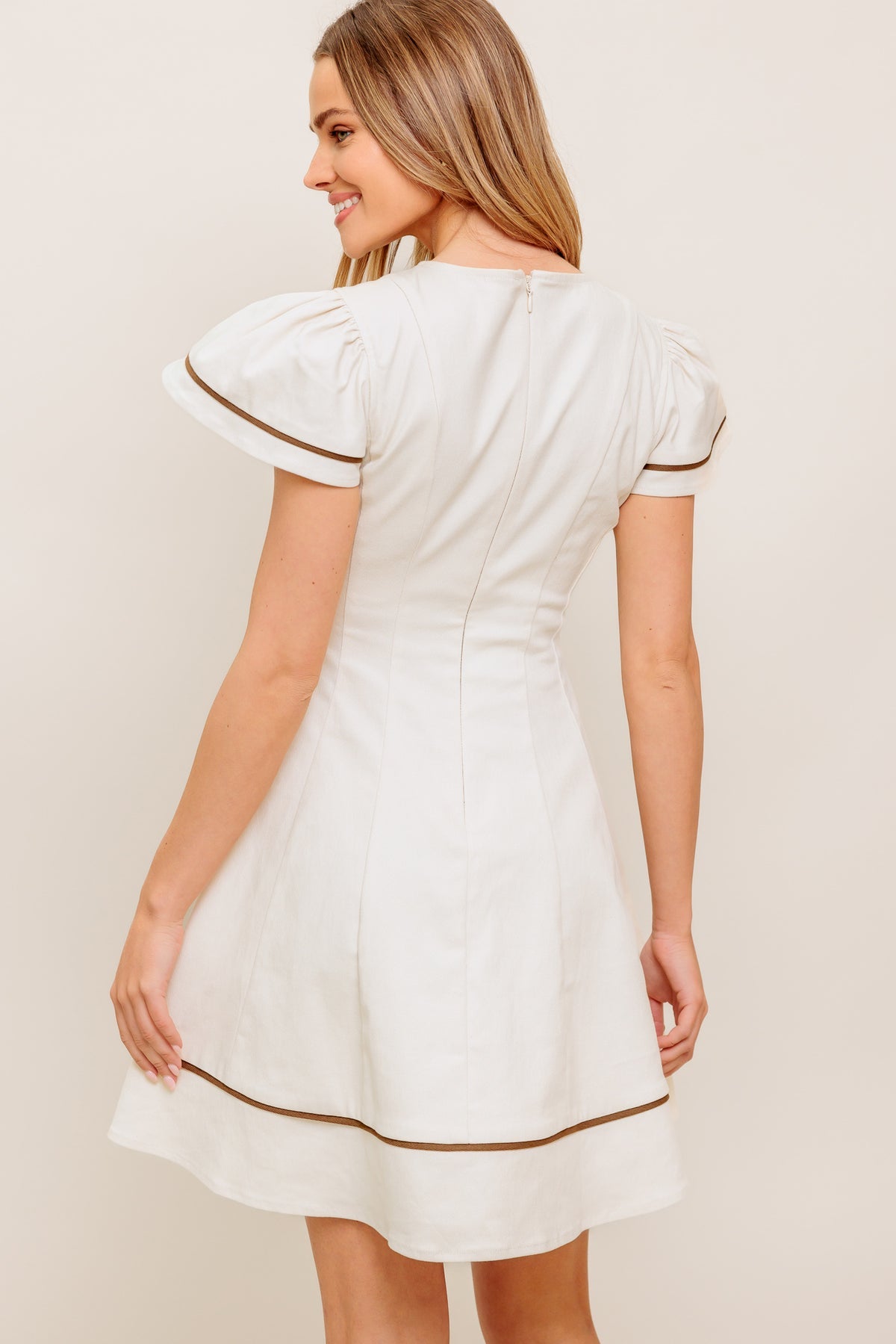 Cocktail Dresses Short A Line Mini Pleated Cocktail Dress Flying Tomato ID22907 Cream