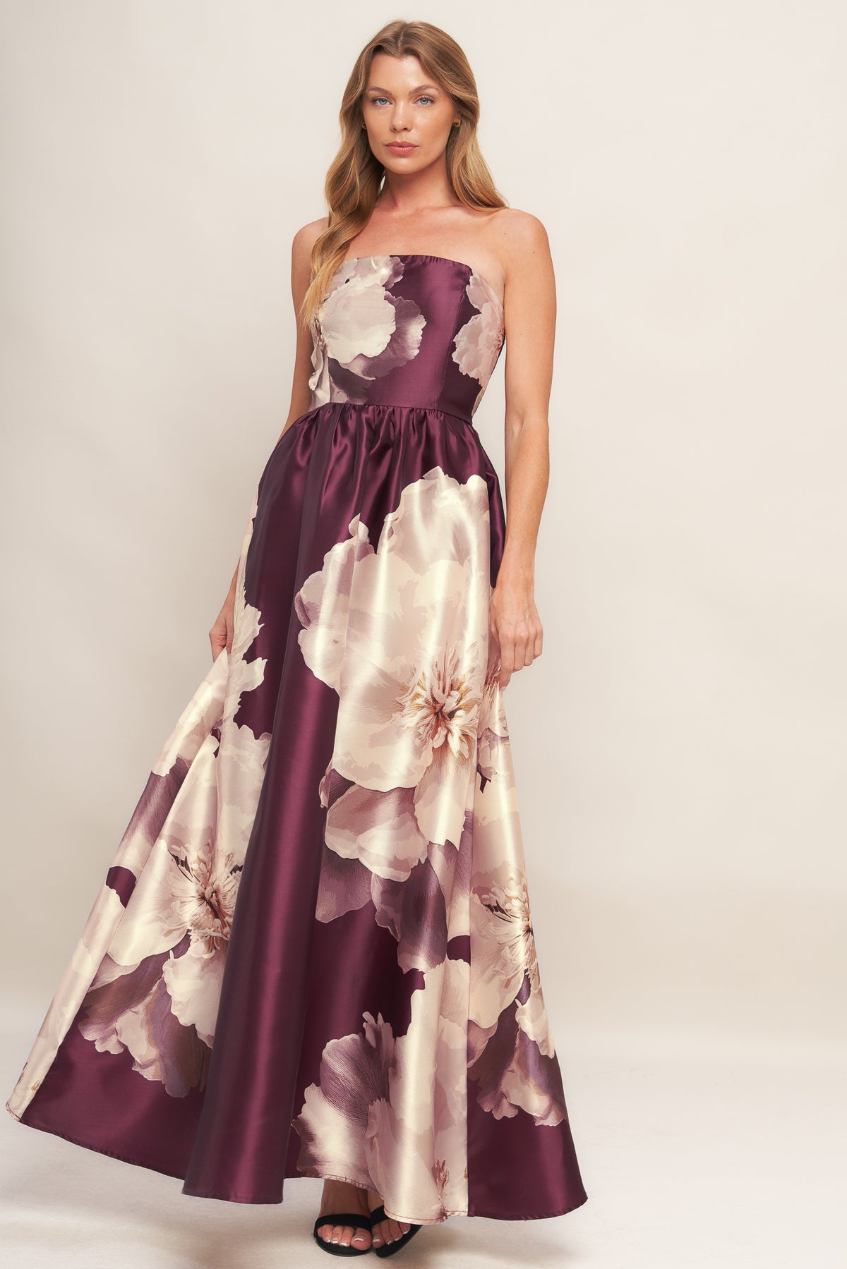 Prom Dresses Long Formal Print A Line Evening Dress Flying Tomato ID23041 Burgundy