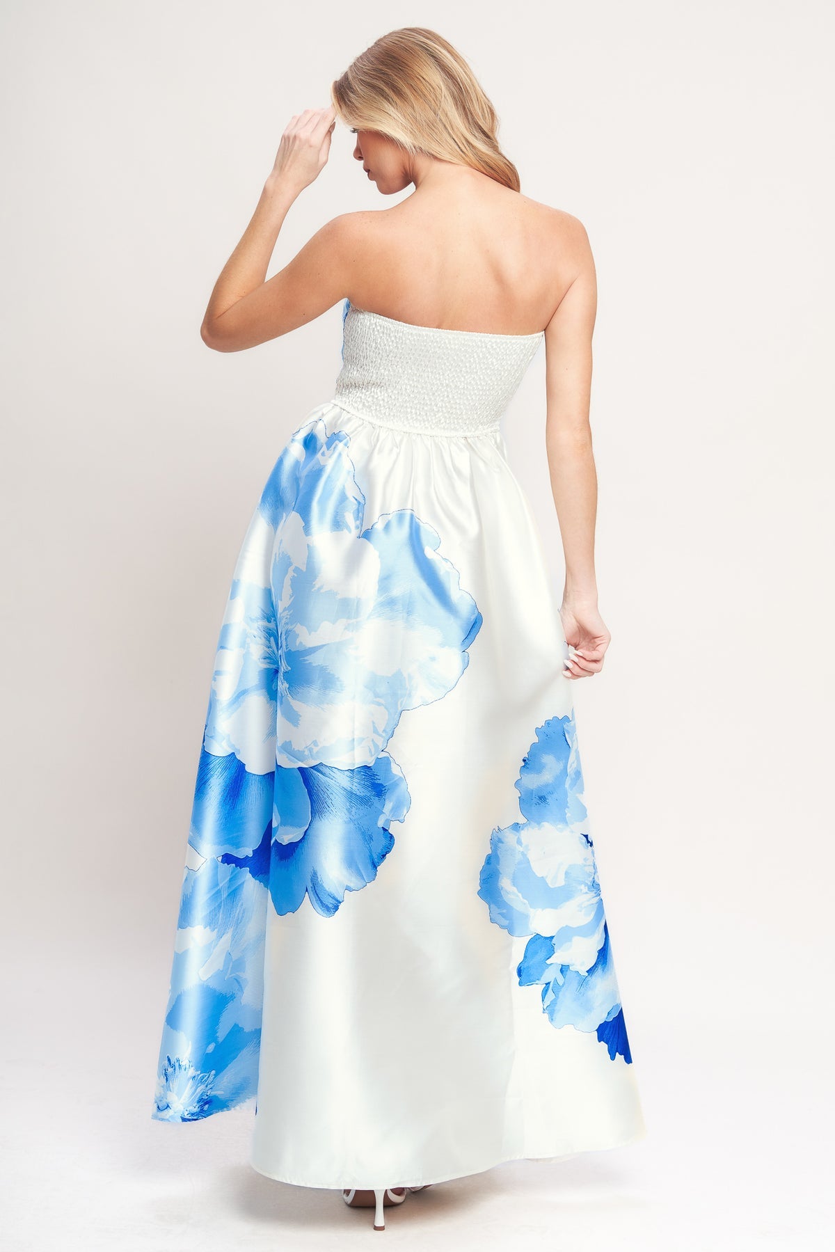 Prom Dresses Long Formal Print A Line Evening Dress Flying Tomato ID23041 Ivory Blue