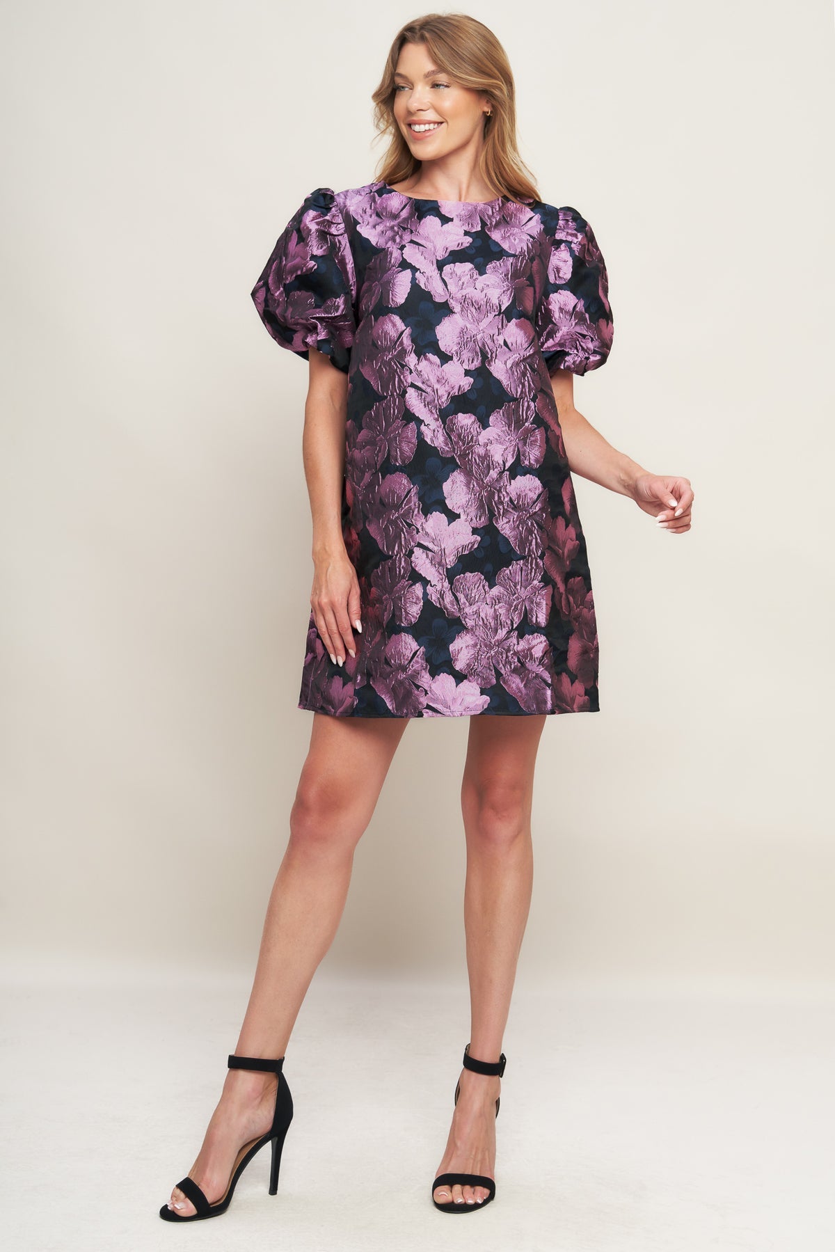 Cocktail Dresses Mini Print Short Cocktail Dress Flying Tomato ID23049 Black Orchid
