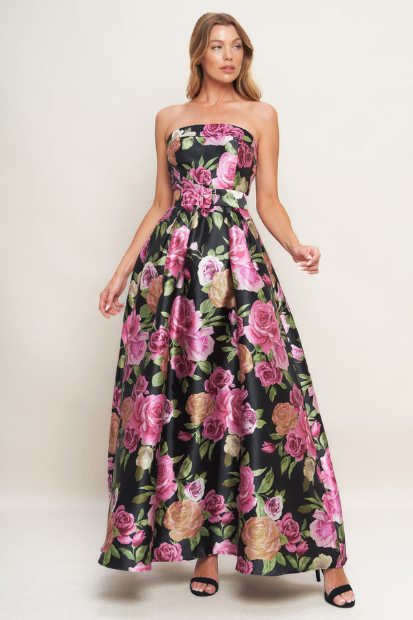 Tea Length A Line Short Floral Print Cocktail Dress Flying Tomato ID23069