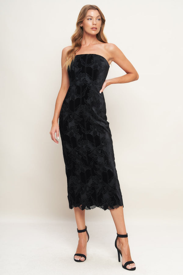 Tea Length Lace Cocktail Fitted Dress Flying Tomato ID23071