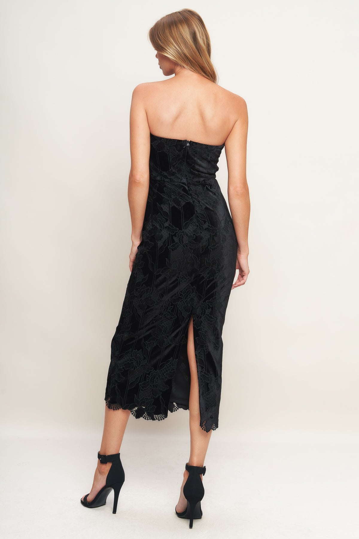 Cocktail Dresses Tea Length Lace Cocktail Fitted Dress Flying Tomato ID23071 Black