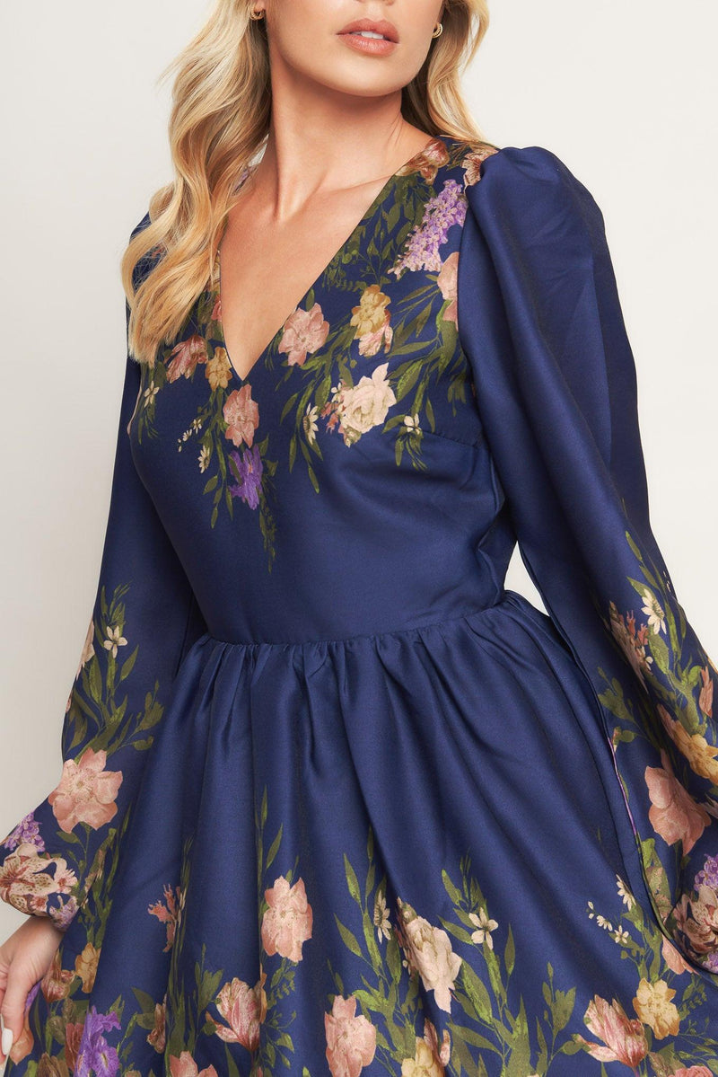 V-Neck Mini Satin Cocktail Fit & Flare Flying Tomato ID23107