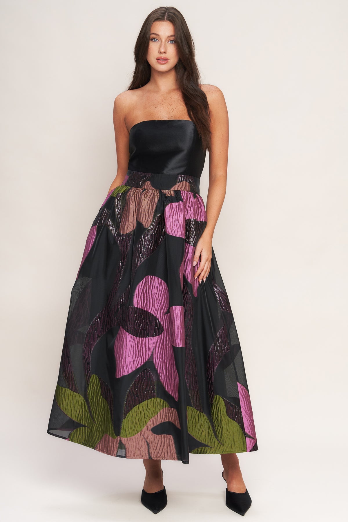 Cocktail Dresses Short Print Tea Length Cocktail Dress Flying Tomato ID23143 Black