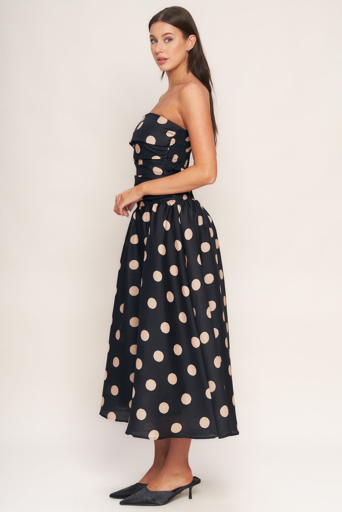 Cocktail Dresses Pleated Cocktail Print Tea Length Short A Line Dress Flying Tomato ID23145 Black