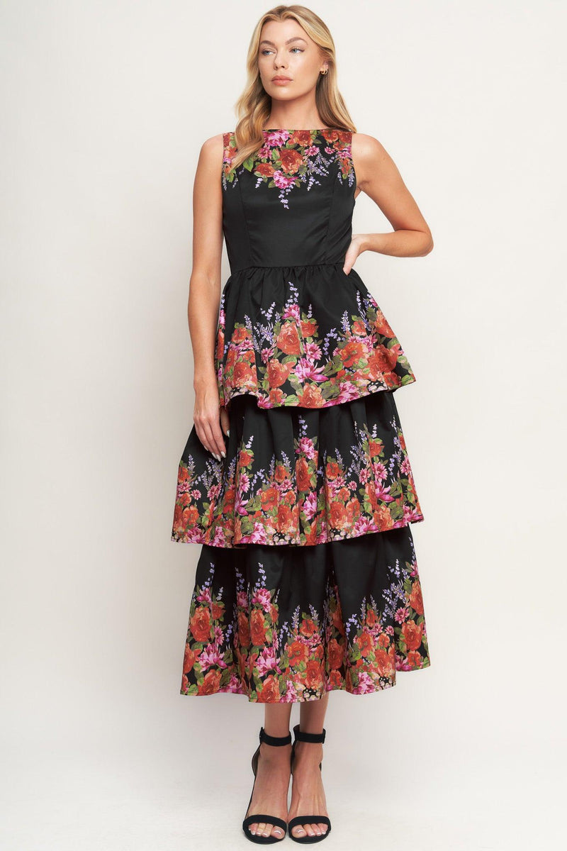 Bateau Midi Mikado Formal Fit & Flare Flying Tomato ID23167