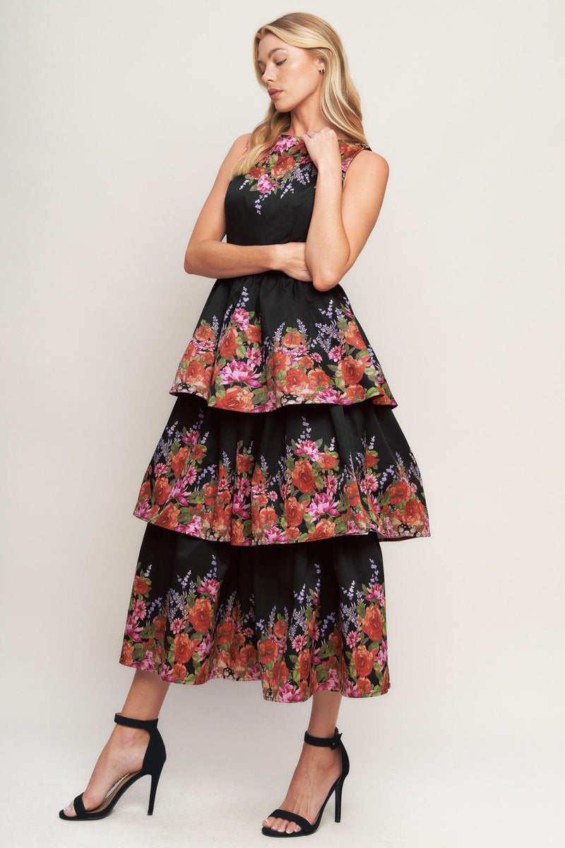 Bateau Midi Mikado Formal Fit & Flare Flying Tomato ID23167