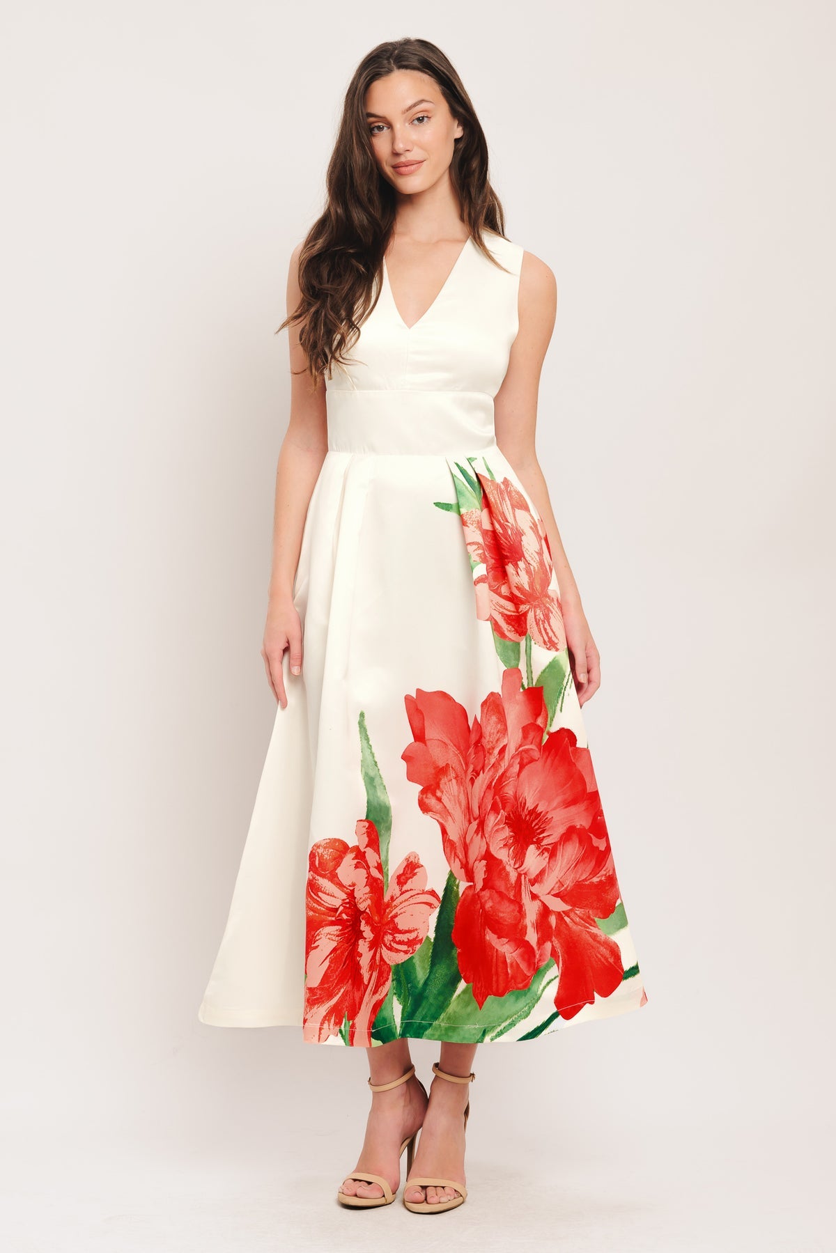 Cocktail Dresses Tea Length Print Short A Line Cocktail Dress Flying Tomato ID23185 Ivory