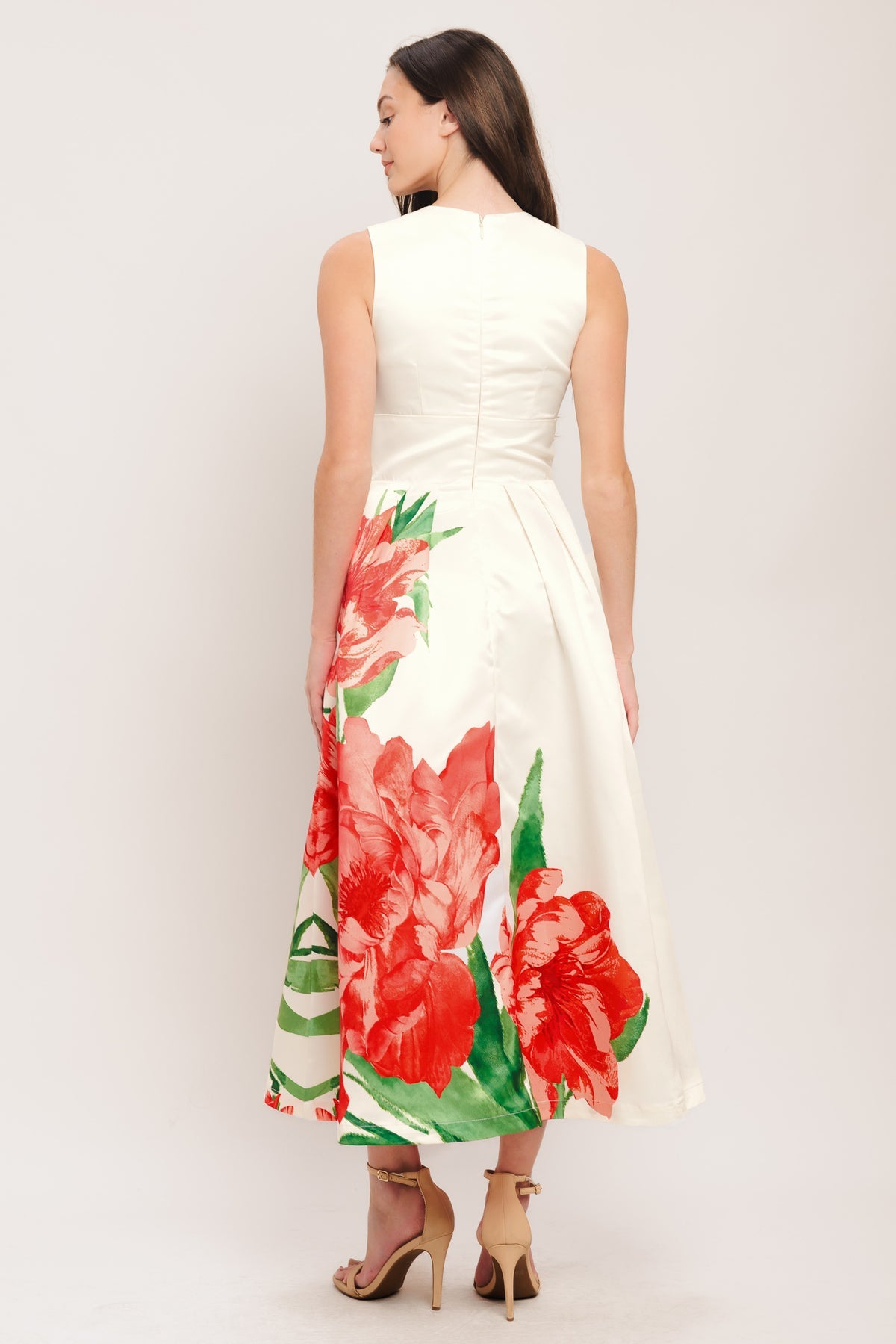 Cocktail Dresses Tea Length Print Short A Line Cocktail Dress Flying Tomato ID23185 Ivory