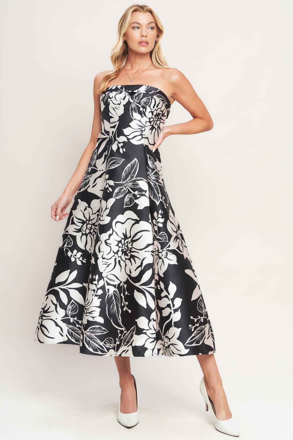 Cocktail Dresses Short A Line Tea Length Cocktail Floral Print Dress Flying Tomato ID23192 Black