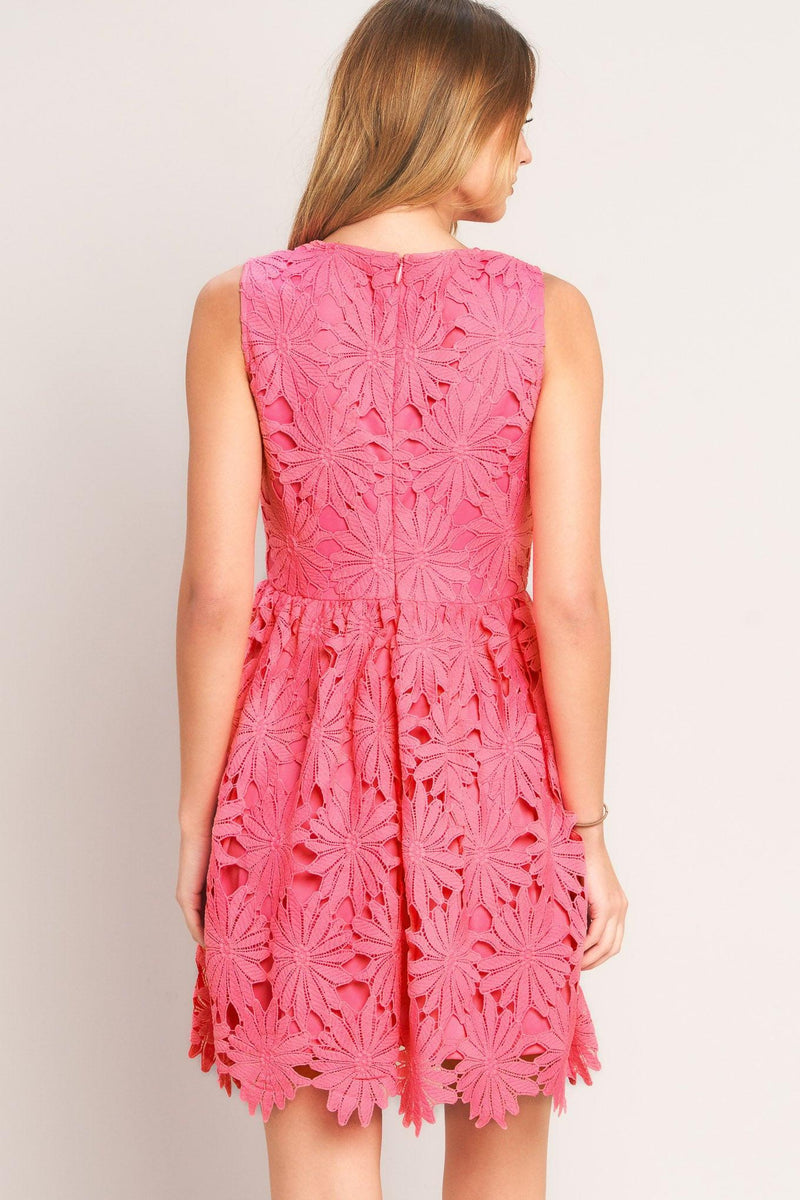 Bateau Knee-Length Lace Cocktail Fit & Flare Dress Flying Tomato ID23218