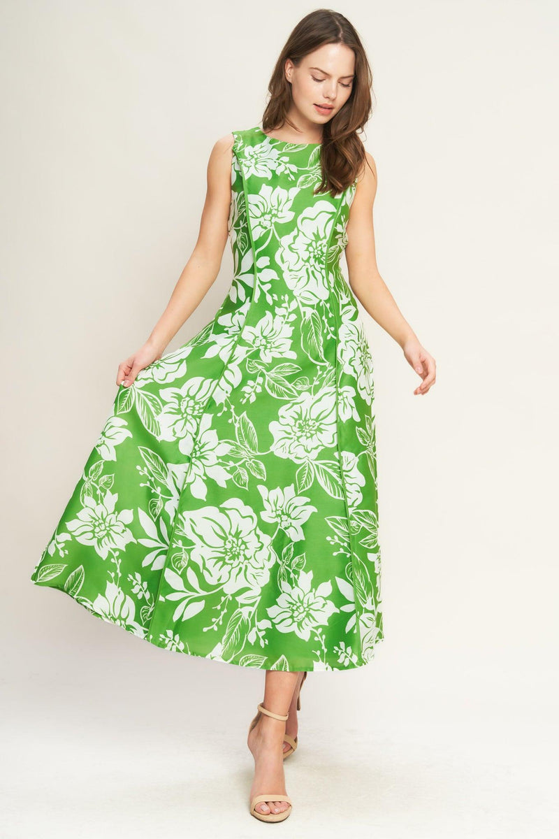 Bateau Midi Mikado Wedding Guest A-Line Dress Flying Tomato ID23263