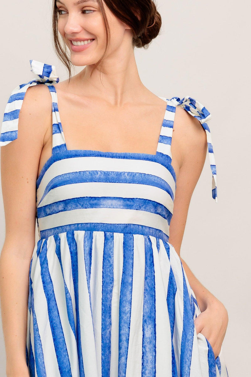 Square Midi Print Garden Party A-Line Dress Flying Tomato ID23265