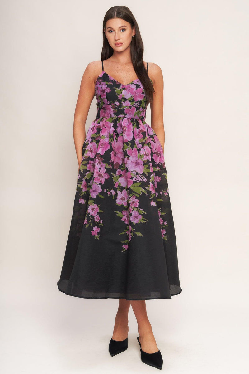 Sweetheart Midi Organza Formal A-Line Dress Flying Tomato ID23266