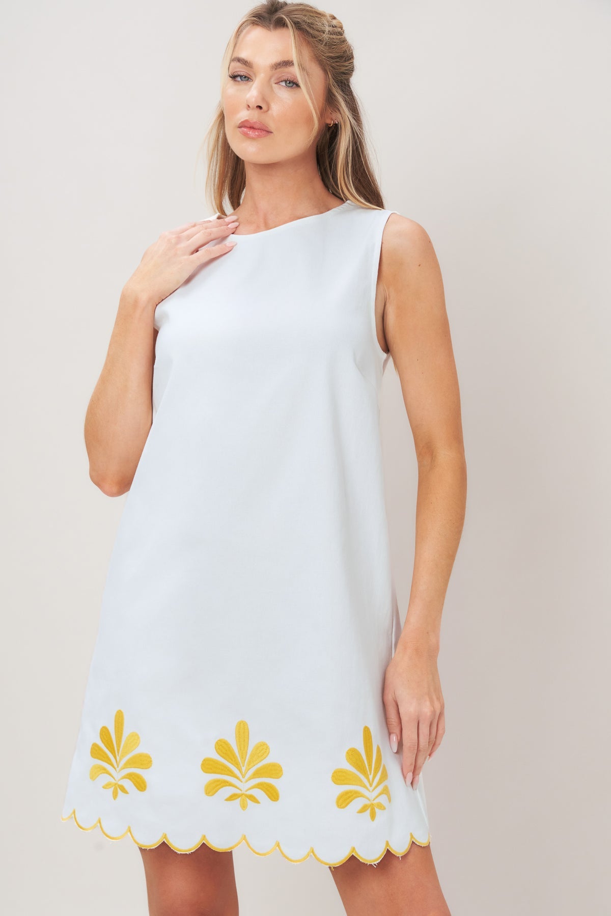 Crew/High-Neck Mini Crepe Cocktail Sheath Flying Tomato ID23305