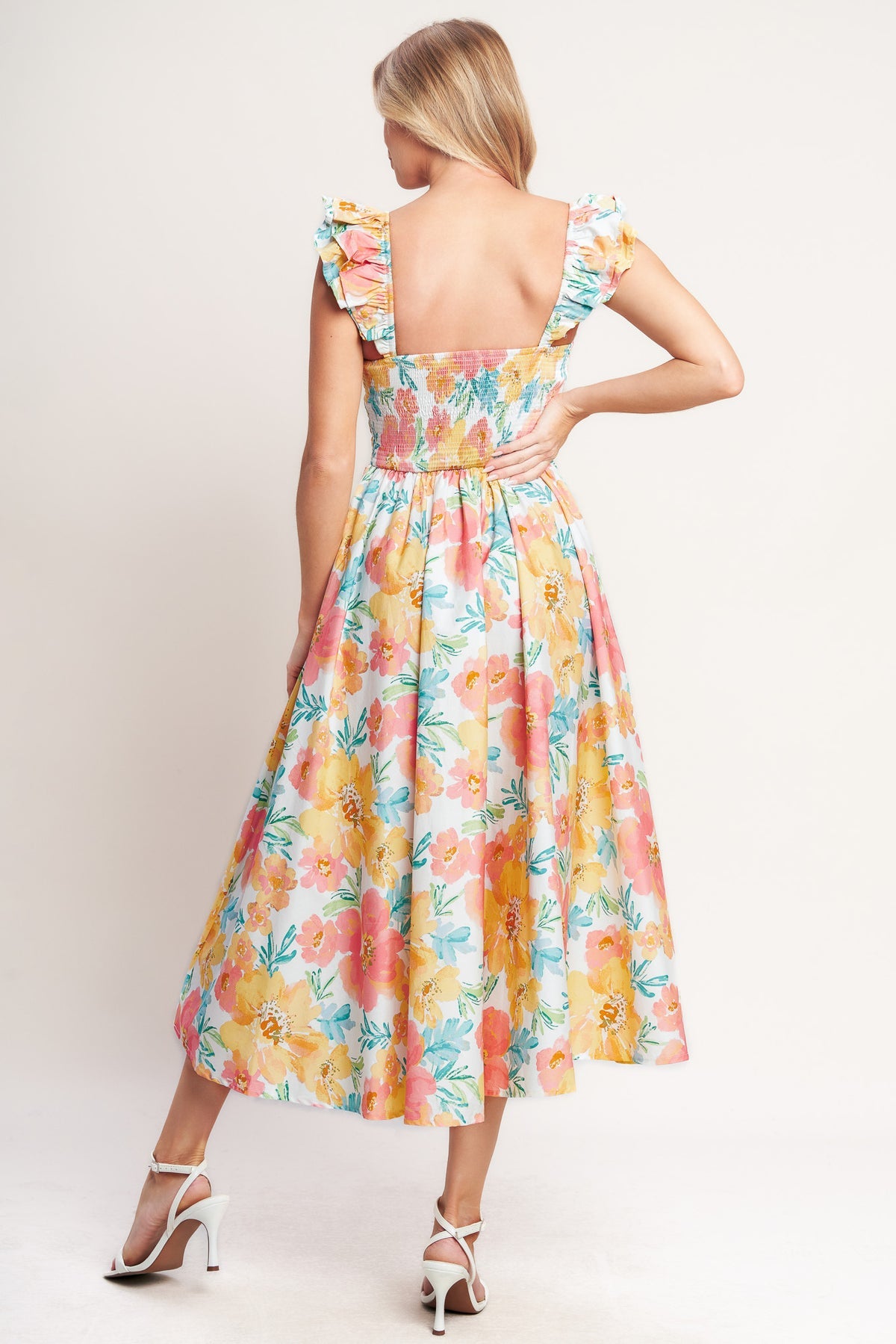 Cocktail Dresses Short Floral Print Tea Length Cocktail Dress Flying Tomato ID23330 Multi Floral