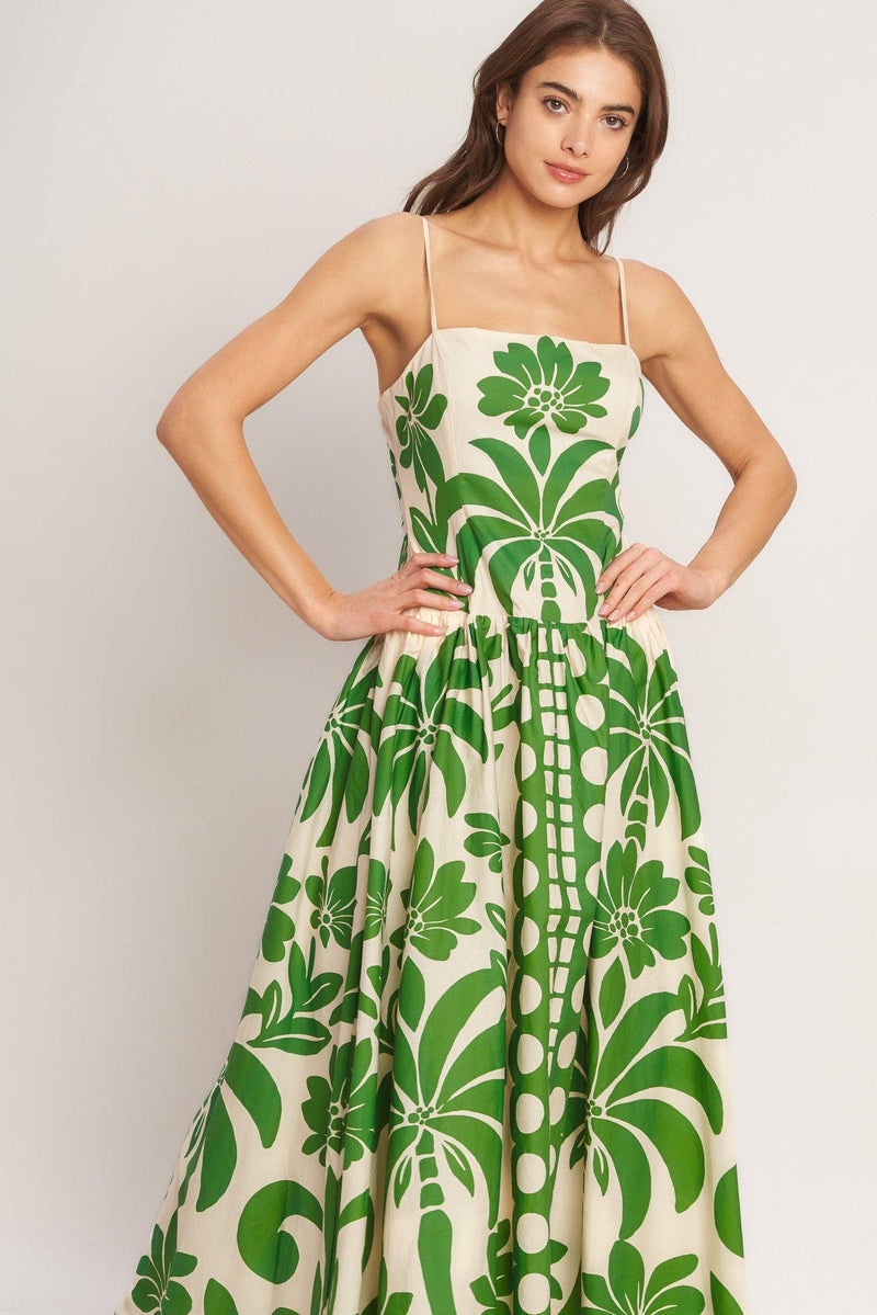 Square Neck Floor-Length Crepe Garden Party A-Line Dress Flying Tomato ID23336