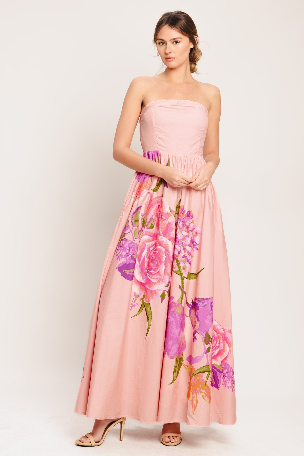 Formal Dresses Print Long A Line Evening Formal Dress Flying Tomato ID23365 Light Pink