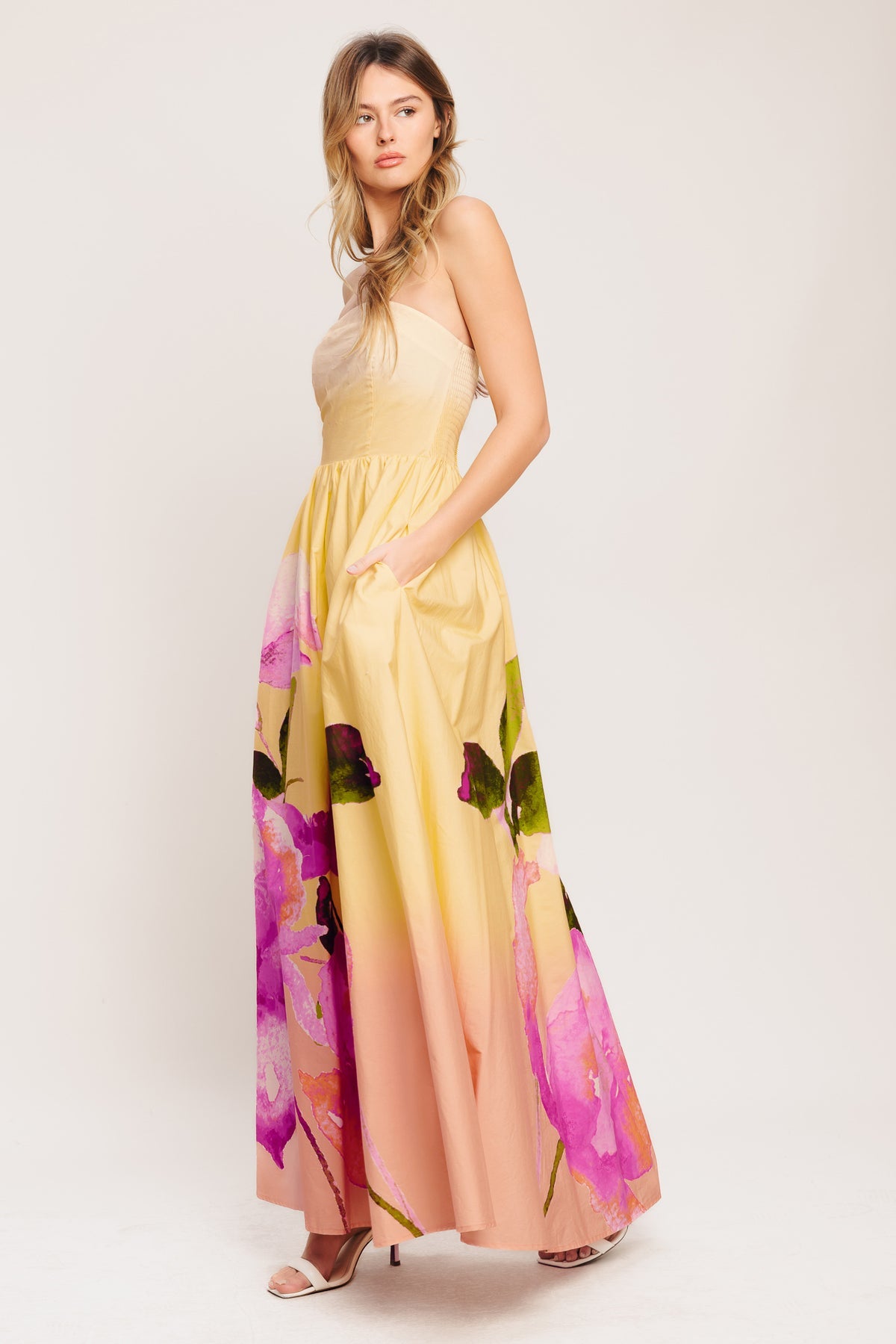 Formal Dresses Formal Long Print A Line Evening Dress Flying Tomato ID23366 Light Yellow