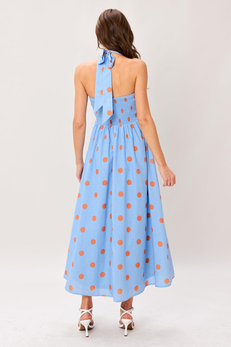 Sweetheart Midi Crepe Summer A-Line Dress Flying Tomato ID23374