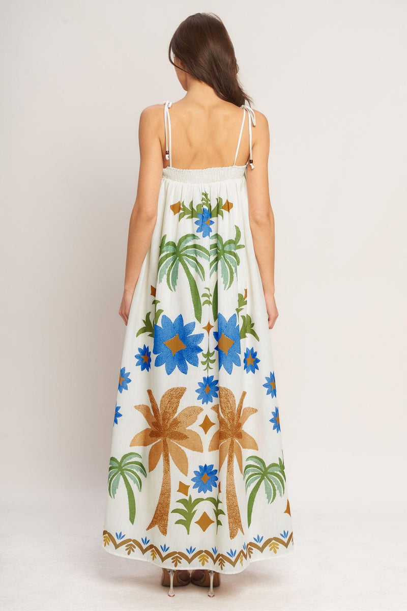 Square Neck Floor-Length Crepe Vacation A-Line Flying Tomato ID23380
