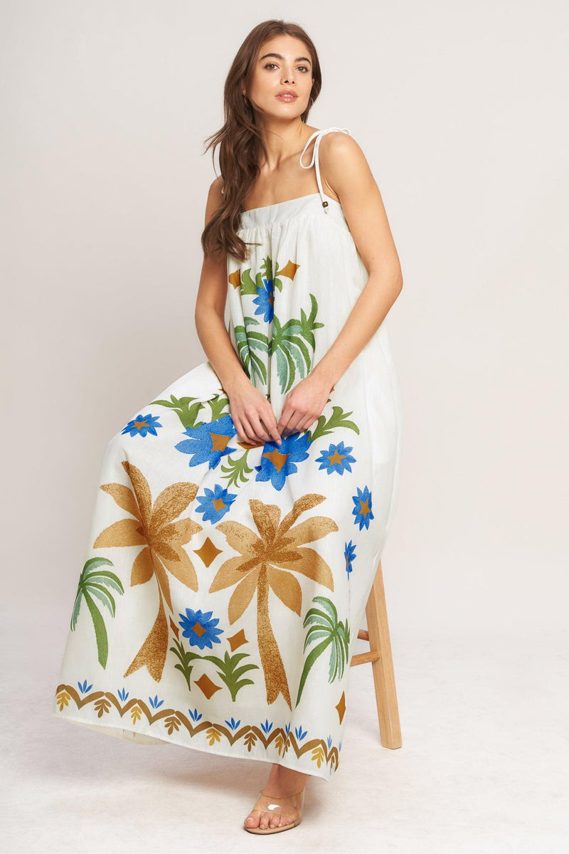Square Neck Floor-Length Crepe Vacation A-Line Flying Tomato ID23380
