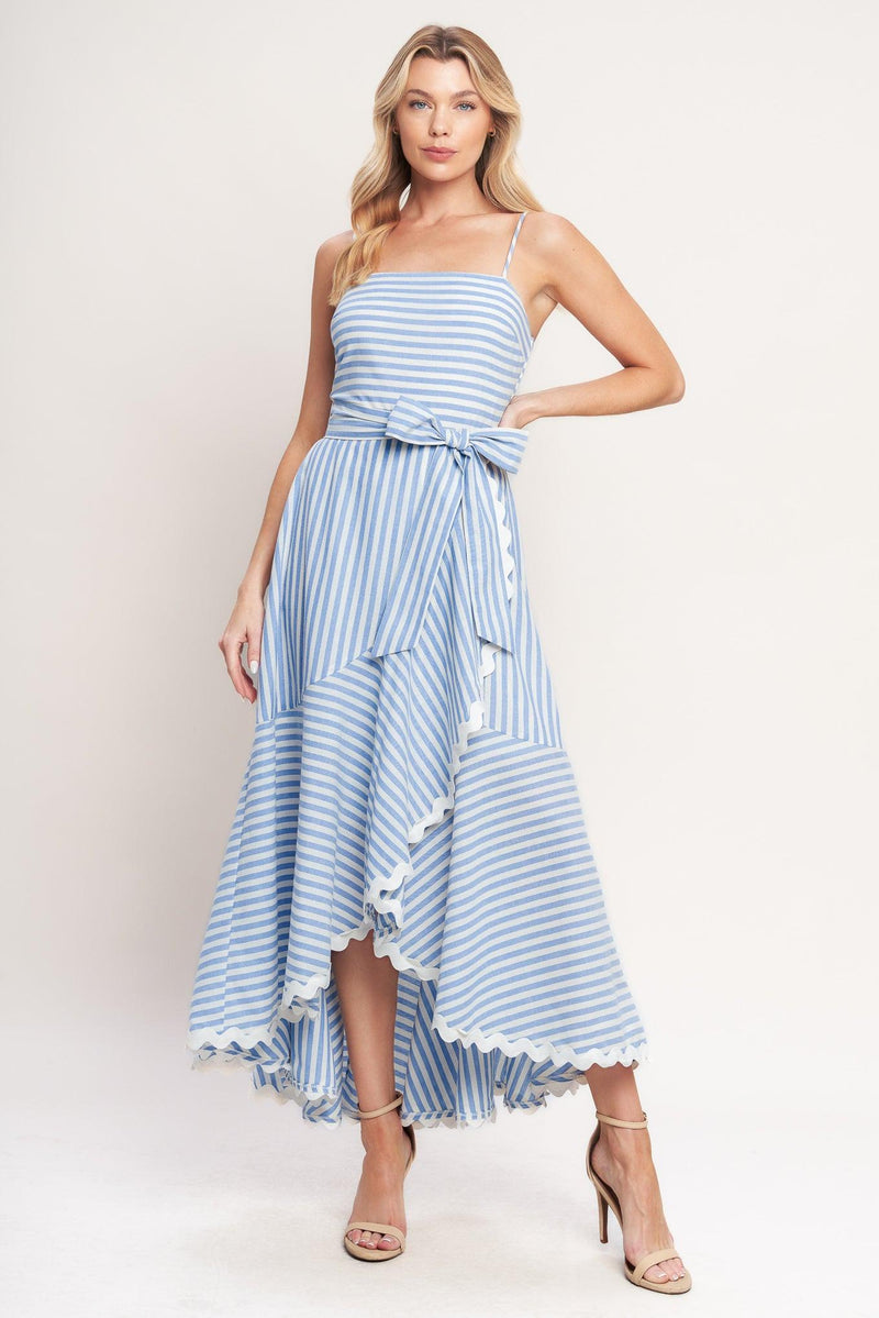 Square Neck High-Low Crepe Garden Party A-Line Flying Tomato ID23452