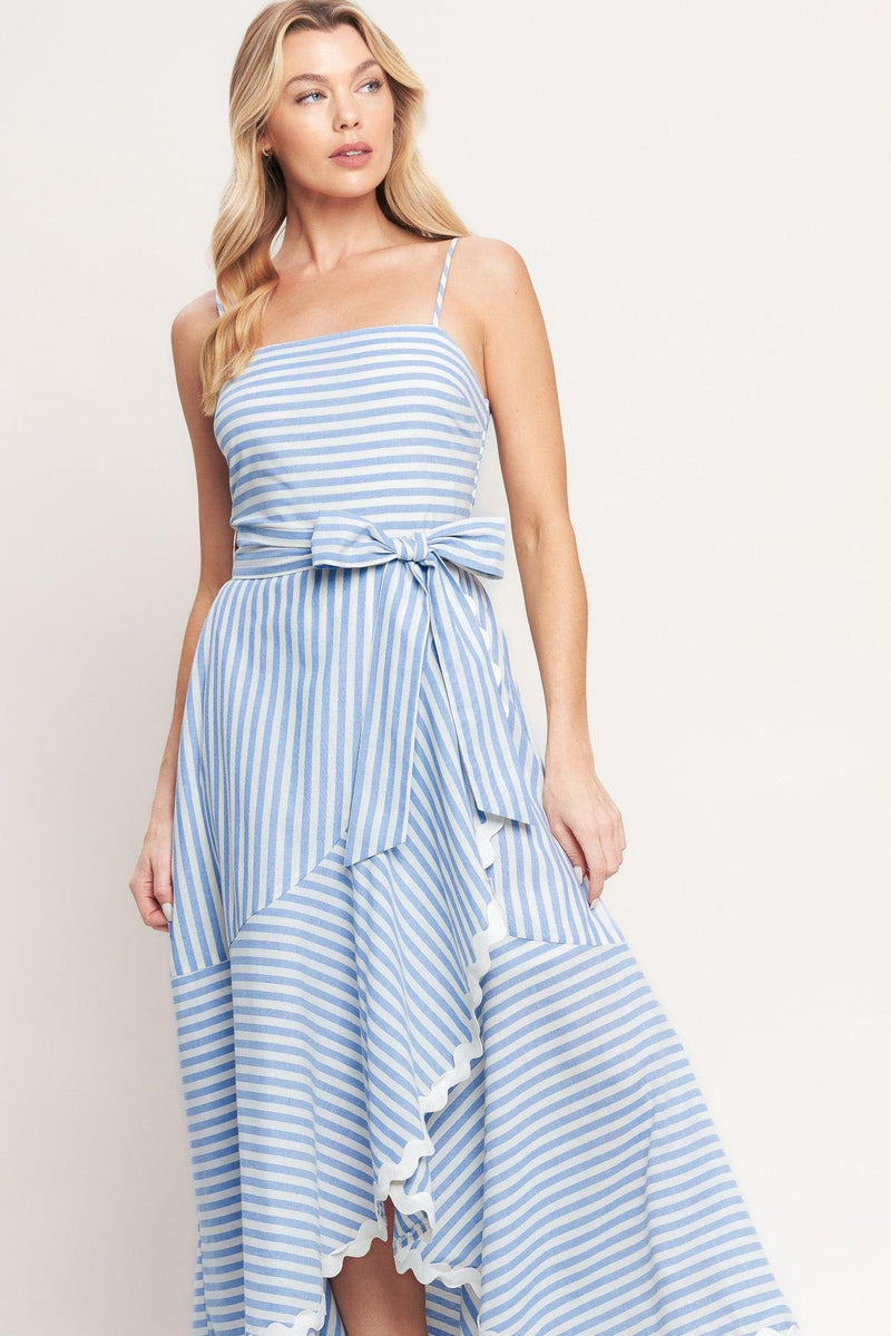 Square Neck High-Low Crepe Garden Party A-Line Flying Tomato ID23452