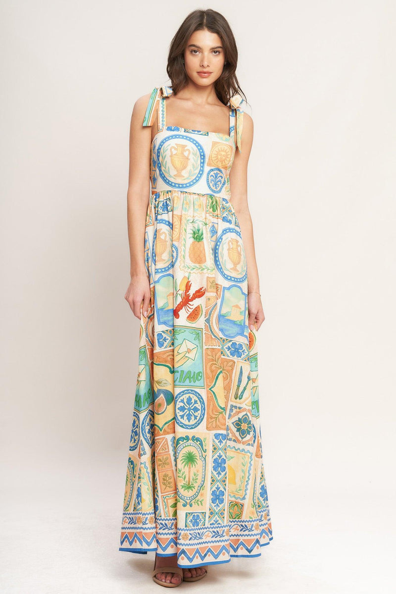 Square Neck Floor-Length Chiffon Vacation A-Line Flying Tomato ID23479