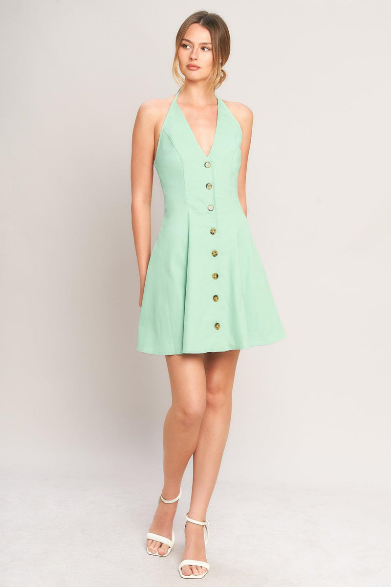 LOVELY CHARM MINT WOVEN MINI DRESS l FLYING TOMATO MINT / M
