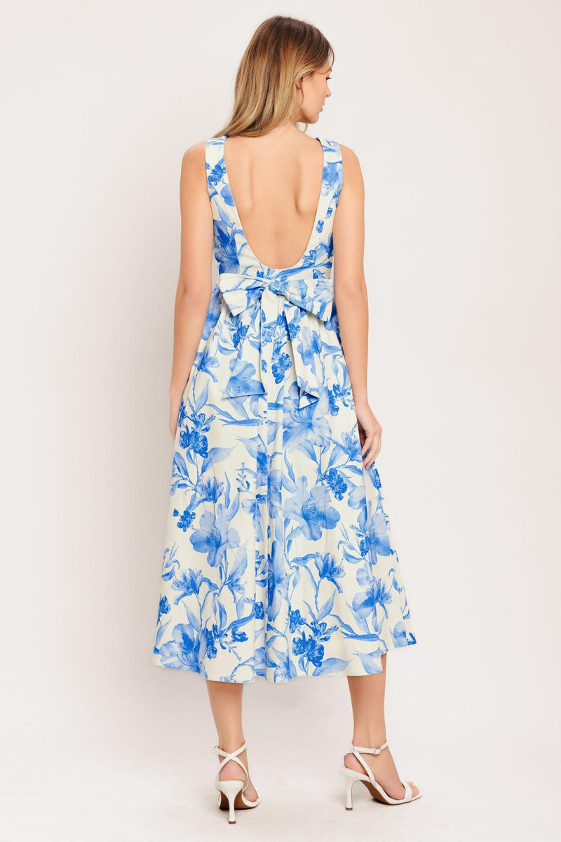 Bateau Midi Crepe Wedding Guest Fit & Flare Flying Tomato ID23589